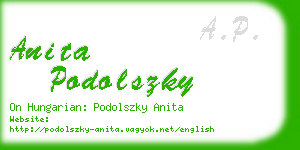 anita podolszky business card